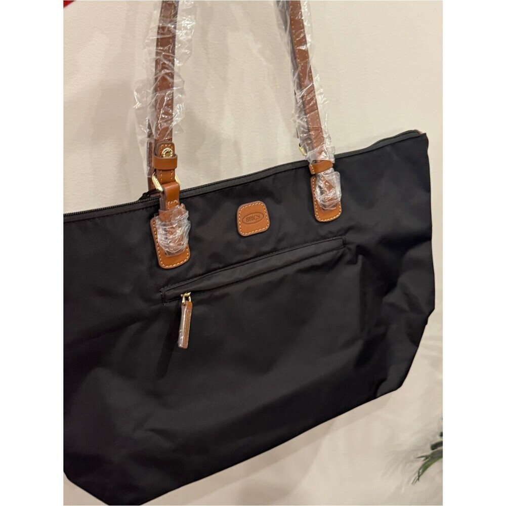 Bric's ❤️✈️X-Bag Large Sportina Shopper Navy Tote with Tan Leather Handles bag - Picture 13 of 16